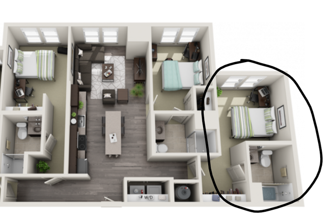 floor plan - SkyVue Apartments- 5 minutes walk to campus