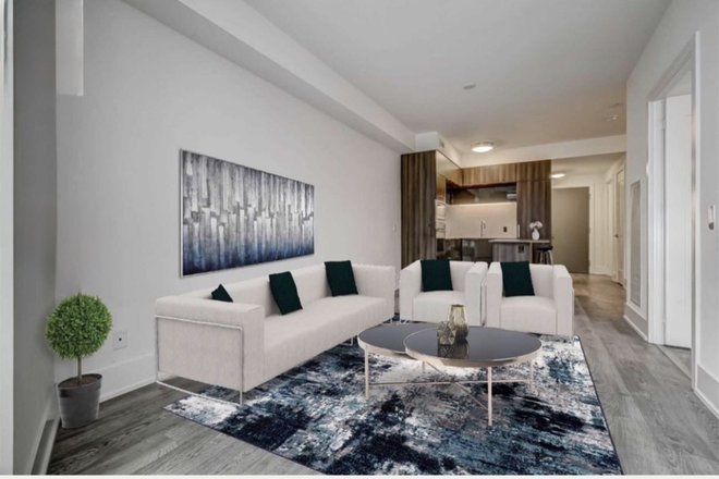 living room - 1bd+den, sunny SW facing park/water, concierge, rooftop lounge/bbq/pool, gym/hottub/theatre/party rm