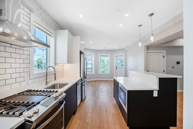 Kitchen and Living Room - BU Law Student Looking for 3 Roommates for a Newly Renovated Allston Apartment