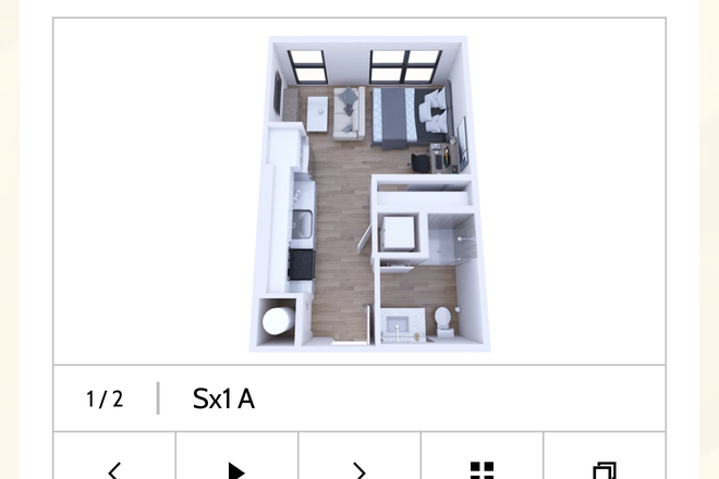 Studio apartment floorplan - Uncommon Raleigh, Fully Furnished Studio Apartment