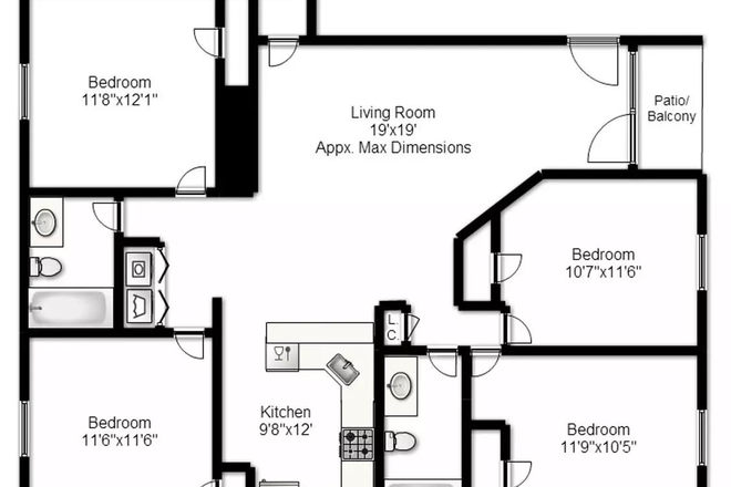 Apartment Layout - Apartment Near Blacksburg Downtown Available for Sublease this Spring! (Male Roomate Only)