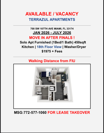 Apt Flyer - Terrazul Miami (LEASE TAKEOVER)
