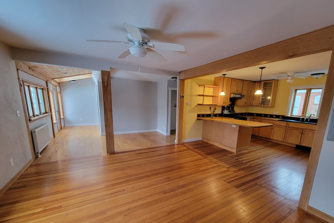 Kitchen, Living Room - Spacious second floor 3br 1.5ba apartment