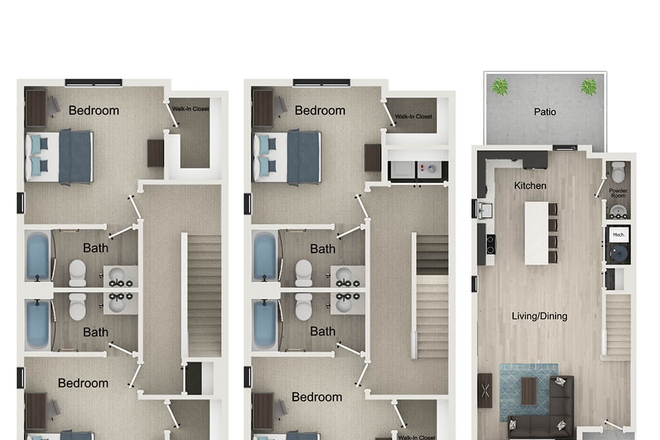 Bedrooms/Common Area - The Yards at Old State