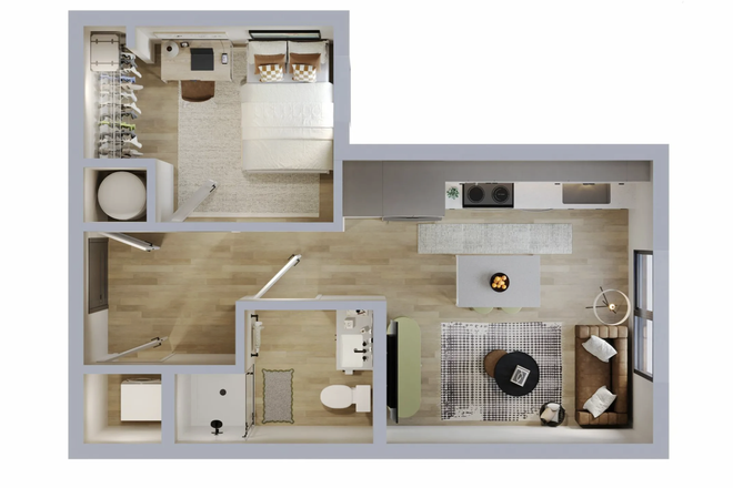 Floorplan - Ever Knoxville 1 bedroom/1 bath, sold out otherwise