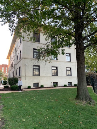 outside--unit is on mezzanine level here (all 3 mezzanine windows on this facade are part of unit) - Nice, Clean, Newly Renovated & Furnished Condo in the Loop! So Close to WashU! Safe Gated Parking