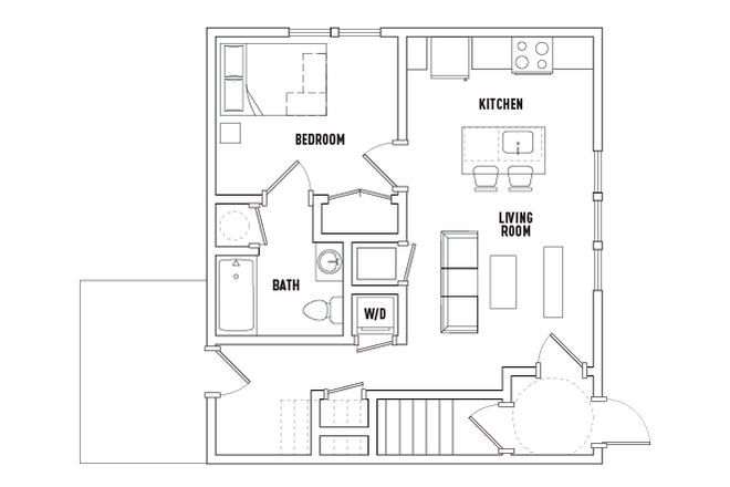 Floorplan 1S-1 model - First floor - Relet:1BR apt for PU Faculty/Staff affiliate only-N.Stanworth Dr-Princeton