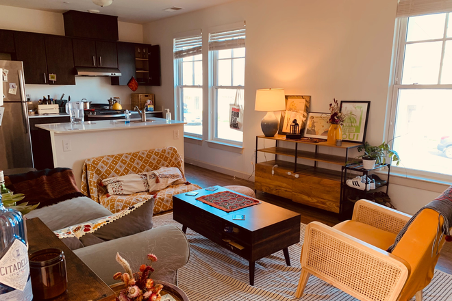 Living room and kitchen - Sublet:Furnished 1BR for PU faculty/staff only-South Stanworth Dr-Princeton