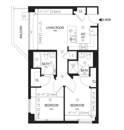 Layout - 2/2 in SFP 6 Apartments