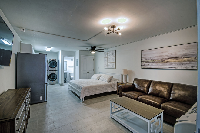 Living/bedroom/kitchen - FURNISHED unit Admiral Apartments