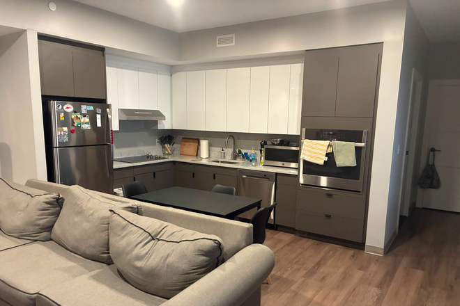 Living Room + Kitchen - 100 Hemenway Apartments