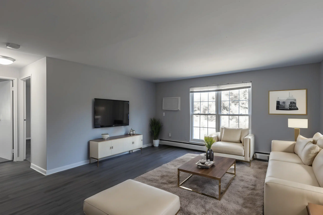 Living Room - The Boulders Apartments, Spacious 2BR apartment right next to bus stop!