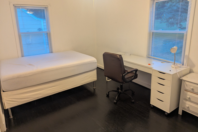 Windoes, Desk, Chair, Bed - Furnished Bedroom For Rent