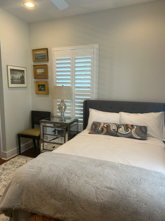 New Bed; new linens, dresser and nightstand; lamp - Eastside Completely renovat; Elegant.Each bdrm w own bath, Spac yard. Big Bad Break. Taco Boy cls by House