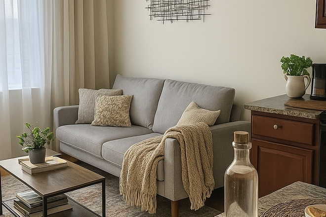 Living Room - Renovated Bedrooms Across from Founder's Hall of La Salle University, Furnished & Unfurnished