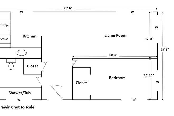 Floor plan - Attractive apartment close to CU campus-Partial utilities included (University Hill)