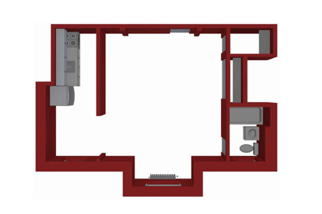 Floor Plan - Studio at 95 Prescott Street Apartments