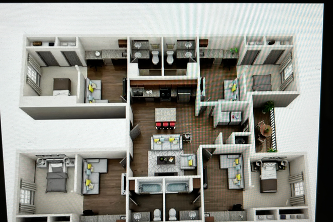 Floor Plan - Lease Sublet at East Main Quarters  (1 block from campus) Apartments