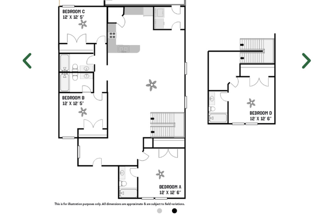 Floorplan - Spring Sublease, University Heights! Townhome