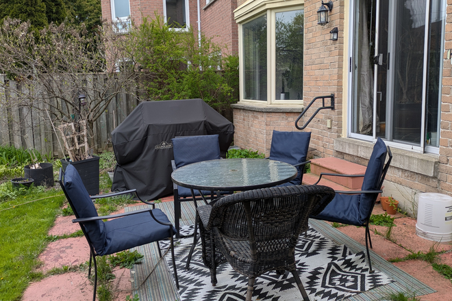 Patio in Backyard - Two furnished bedrooms including use of kitchen, dining room, living room and garage.