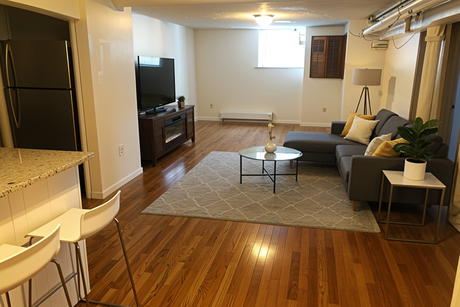 living room (virtually staged) - **NO BROKERS FEE!!* 3 Bed / 1 Bath Condo w/ Heat&Hot Water Inclu.! Avail 9/1/26!!