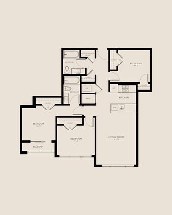 Floor plan - Private Rooms in 3 Bed / 2 Bath in Arlington, VA. 1-3 Month Lease with Optional Furnishings Apartments