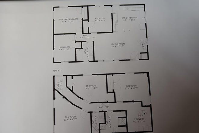 Floor Plans - All UTILITIES INCLUDED! Leasing By The Room 1 bedroom:  Available NOW! Duplex