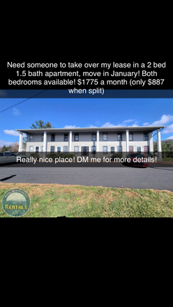 Outside parking lot view - 2 bed 1.5 bath townhouse apartment
