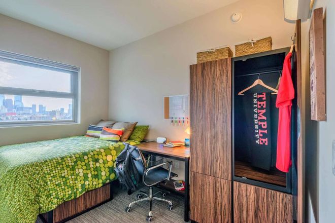 bedroom (comes with bed, desk, chair, and dresser) - The View at Montgomery - Temple University