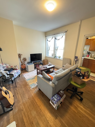 Spacious livingroom with hardwood floors. Lots of natural light. - 1 + bedroom very close to BC campus. Heat & Hot water included.