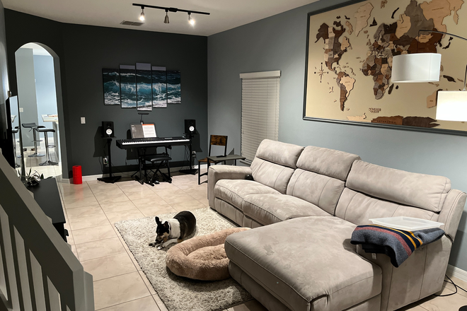 Living Room View #1 - Private Bedroom in Immaculate, Luxury Home.