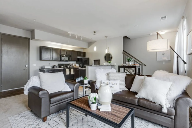 Shared living space and kitchen - The James Apartments