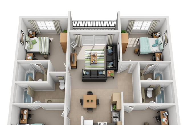 4x4 layout - 4x4 Upgraded at Grandmarc near UV Apartments