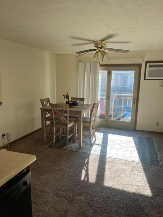 View of Living Room/Balcony from Kitchen - Apartment near State Street