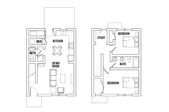 Floorplan - 2T - Relet:Furnished 2BR thome for PU Faculty/Staff only-North Stanworth Dr-Princeton