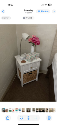 In the bedroom Lovely bed stand with lamp and decor - Move in ready; Perfect for student or faculty member Apartments