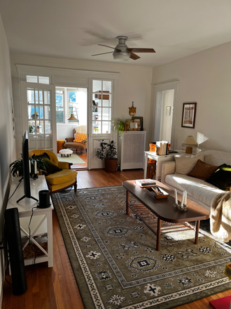 Living room from the entrance hall - Charming Apartment Near Longwood Medical Area