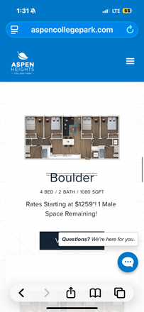 Floor plan of the room - ASPEN HEIGHTS Apartments