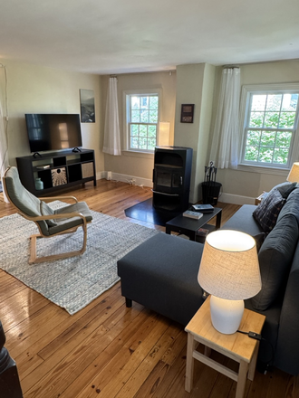 Downstairs Living Room w 50" TV,  Peacock and AppleTV+ - Furnished room w/cathedral ceiling in shared home-Mountain Ave-Princeton