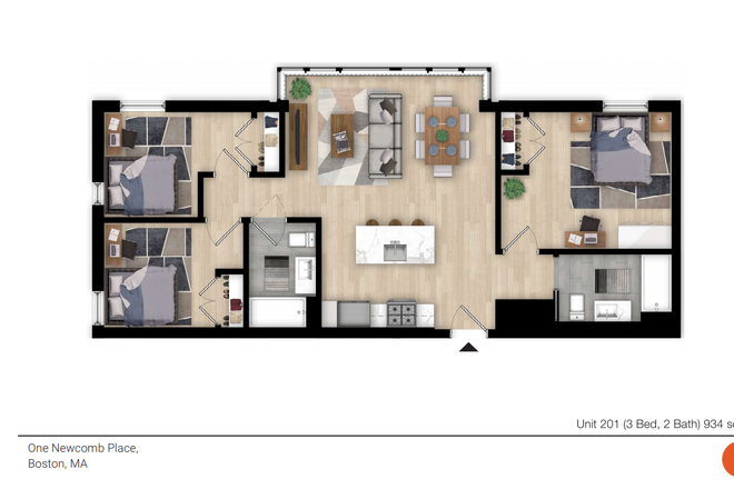 Call NOW for showings! 617-236-8600 - NEWCOMB ST - *75% OFF FEE* MODERN CHIC LUXURY 3BR FOR *9/1/2026* W/ 2 BATH, LNDRY IN BLDNG, A/C, DW Apartments