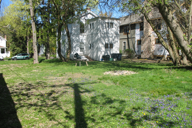 Back yard - True Old West Side light filled 1 bedroom Includes Utilities on large park-like lot: Avail 8/15 Apartments