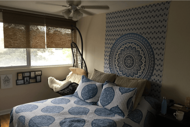 Bedroom D: $930 Private room with Queen sized bed - Private rooms in a shared townhouse at Maris Shepway, North York Utilities included