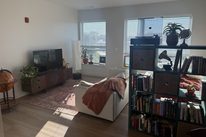 Living Room - Studio apartment about a 10-minute drive from campus! This would a sublease from spring-summer 2026.