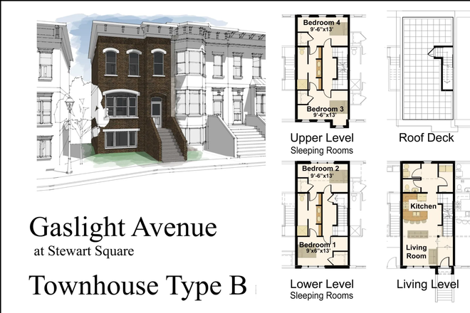 Floor Plan - Gaslight Townhome, 1 Bed available