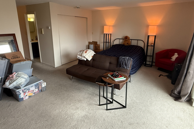 living/sleeping area - Charming Brighton studio with balcony for 3/1 - no fee!