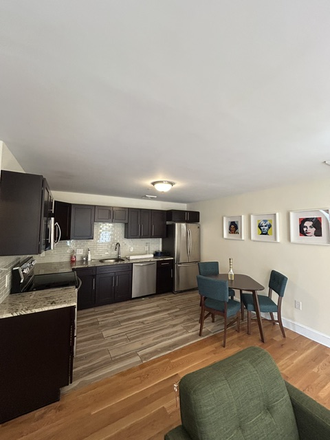 Kitchen, full furnished - Stylish Modern Furnished 2 Bedroom in Prime Jamaica Plain Location