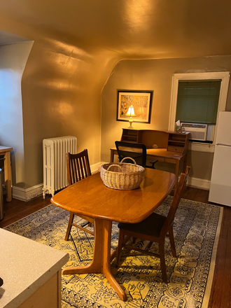 Kitchen with desk - Private Roland Park Suite, large bedroom + office/2nd bedroom, bath, kitchen, very near JHU/Loyola House