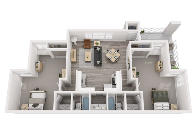 2BR 2B floor plan mega - The Jane