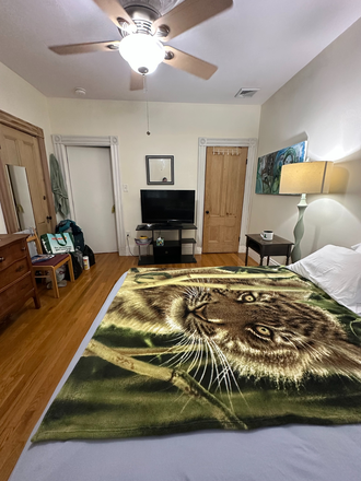bedroom - Large Furnished BR ( 11.5 x 13.5 ft ) with Bed, basic furniture end Aug 2026 - end June 2027 Triplex