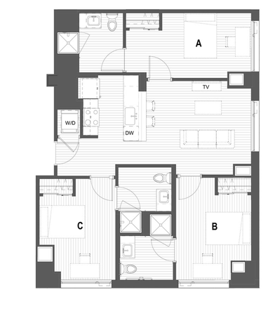Full apartment - Private room and bathroom 5 minutes from campus